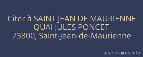 Citer à SAINT JEAN DE MAURIENNE