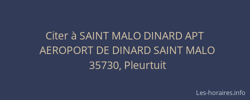 Citer à SAINT MALO DINARD APT