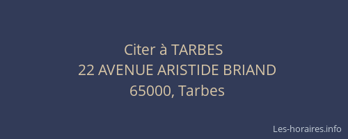 Citer à TARBES