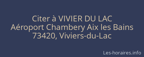 Citer à VIVIER DU LAC