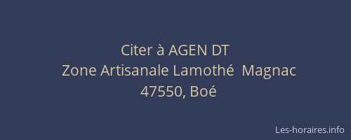 Citer &agrave; AGEN DT