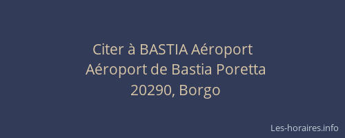 Citer à BASTIA Aéroport