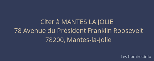 Citer &agrave; MANTES LA JOLIE