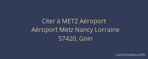 Citer à METZ Aéroport