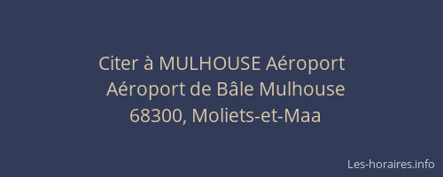 Citer &agrave; MULHOUSE A&eacute;roport