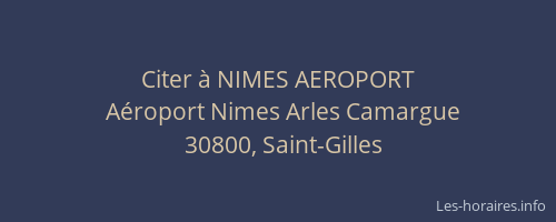 Citer &agrave; NIMES AEROPORT