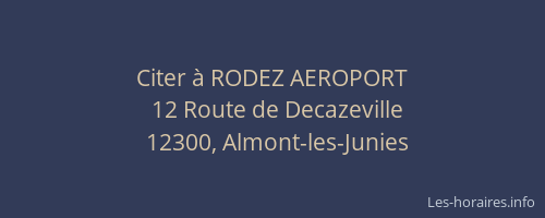 Citer &agrave; RODEZ AEROPORT