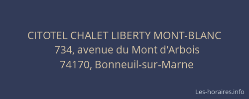 CITOTEL CHALET LIBERTY MONT-BLANC