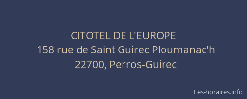 CITOTEL DE L'EUROPE