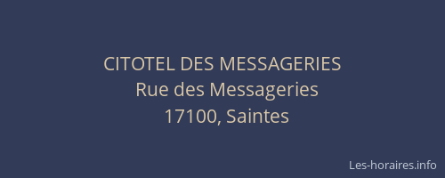 CITOTEL DES MESSAGERIES