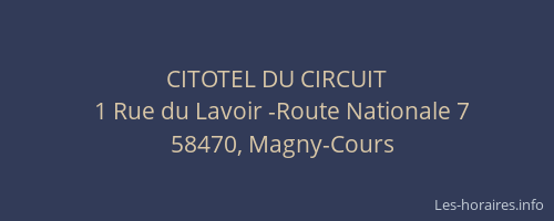 CITOTEL DU CIRCUIT