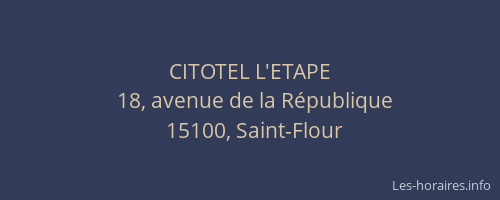 CITOTEL L'ETAPE