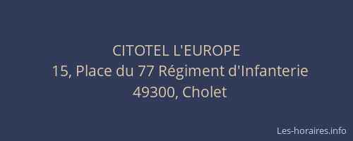 CITOTEL L'EUROPE