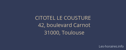 CITOTEL LE COUSTURE