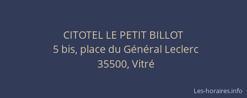 CITOTEL LE PETIT BILLOT