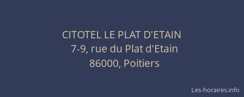 CITOTEL LE PLAT D'ETAIN