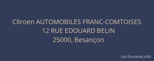 Citroen AUTOMOBILES FRANC-COMTOISES