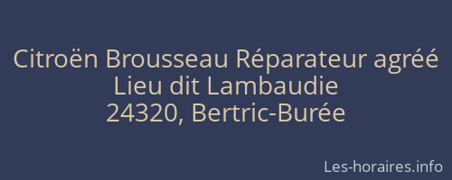 Citroën Brousseau Réparateur agréé