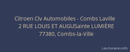 Citroen Clv Automobiles - Combs Laville