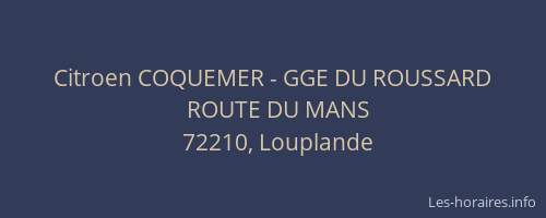 Citroen COQUEMER - GGE DU ROUSSARD