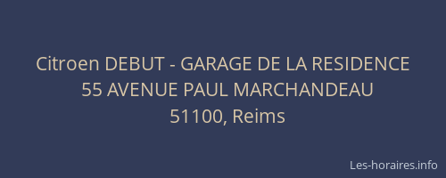 Citroen DEBUT - GARAGE DE LA RESIDENCE