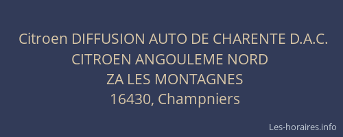 Citroen DIFFUSION AUTO DE CHARENTE D.A.C. CITROEN ANGOULEME NORD