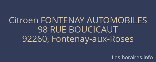 Citroen FONTENAY AUTOMOBILES