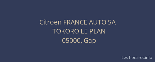 Citroen FRANCE AUTO SA