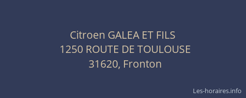 Citroen GALEA ET FILS