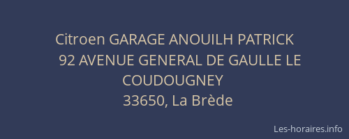 Citroen GARAGE ANOUILH PATRICK