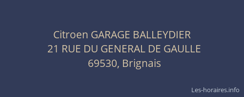 Citroen GARAGE BALLEYDIER