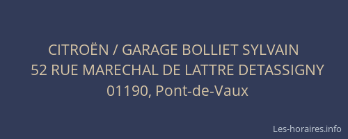CITROËN / GARAGE BOLLIET SYLVAIN