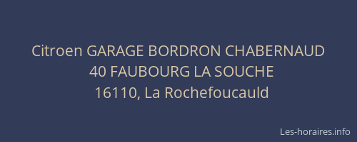 Citroen GARAGE BORDRON CHABERNAUD