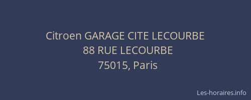 Citroen GARAGE CITE LECOURBE