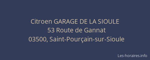 Citroen GARAGE DE LA SIOULE
