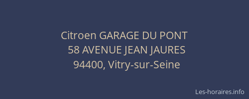 Citroen GARAGE DU PONT