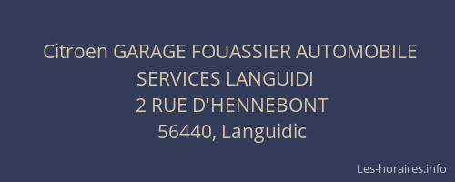 Citroen GARAGE FOUASSIER AUTOMOBILE SERVICES LANGUIDI