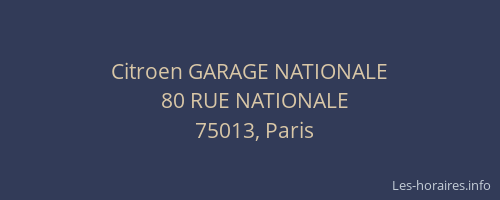 Citroen GARAGE NATIONALE