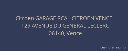 Citroen GARAGE RCA - CITROEN VENCE