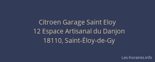 Citroen Garage Saint Eloy
