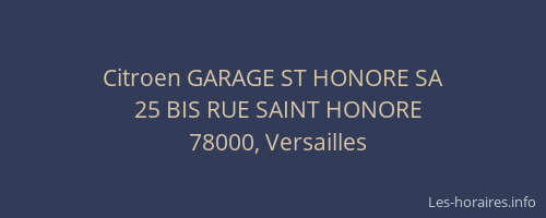 Citroen GARAGE ST HONORE SA