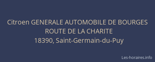 Citroen GENERALE AUTOMOBILE DE BOURGES