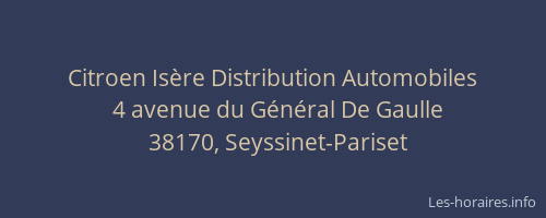 Citroen Is&egrave;re Distribution Automobiles