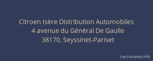 Citroen Isère Distribution Automobiles