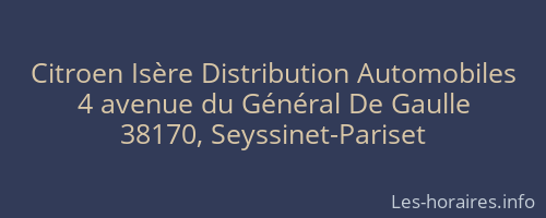 Citroen Isère Distribution Automobiles