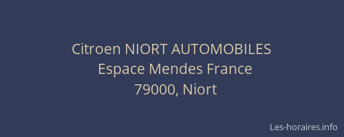 Citroen NIORT AUTOMOBILES