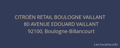 CITROËN RETAIL BOULOGNE VAILLANT