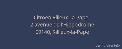 Citroen Rilieux La Pape