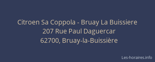 Citroen Sa Coppola - Bruay La Buissiere