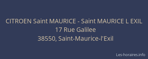 CITROEN Saint MAURICE - Saint MAURICE L EXIL